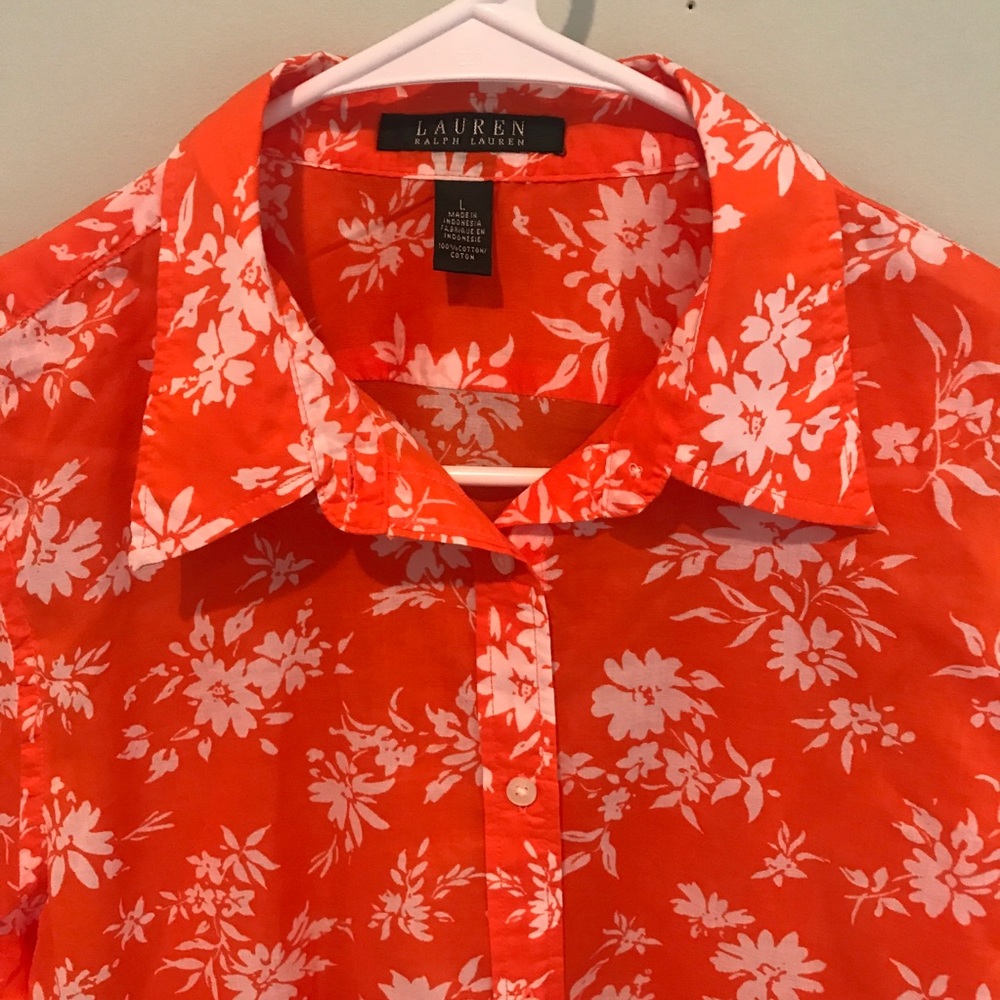Ralph Lauren Long Sleeve Orange Button Down Size L - Picture 3 of 5